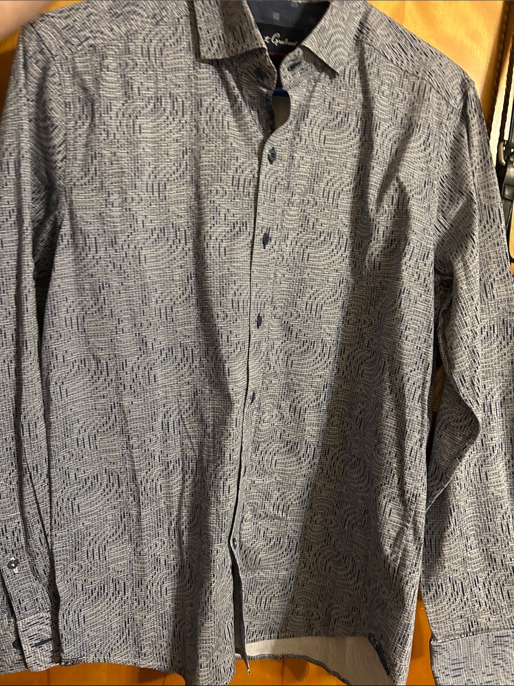 Robert Graham Gray and Navy Textured Button-Down Shirt